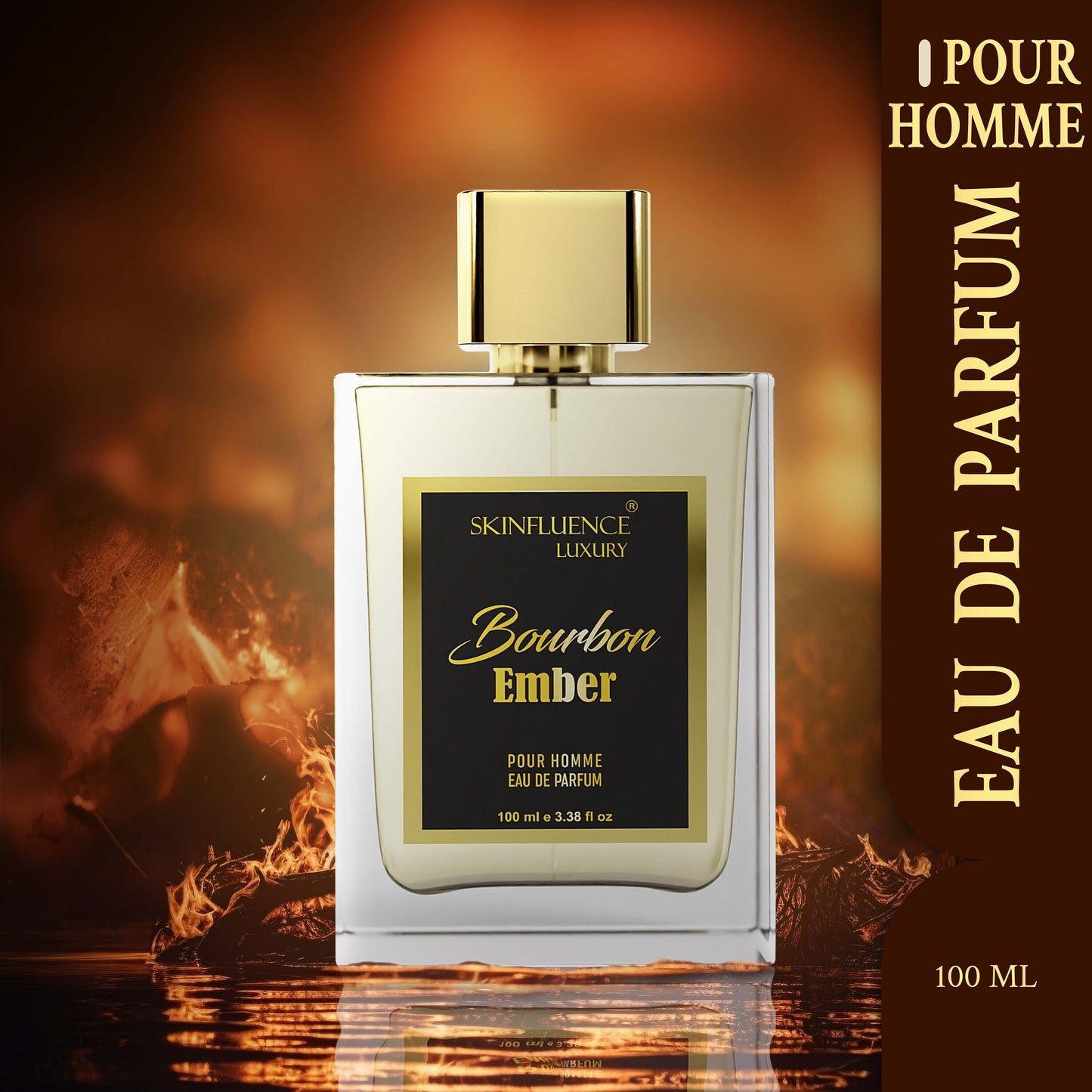 SKINFLUENCE Luxury Bourbon Ember Perfume For Men 100Ml- Eau De Parfum- Party Fragrance