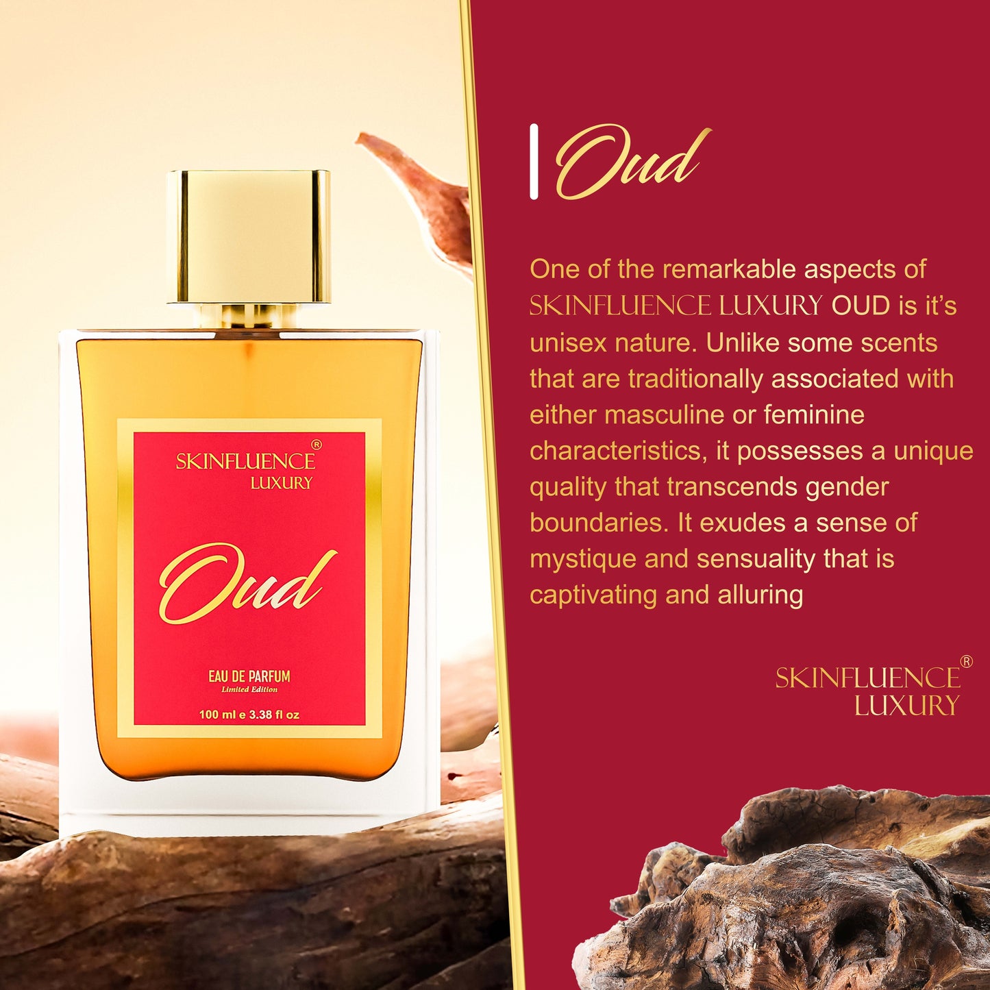 SKINFLUENCE Luxury Oud Perfume 100Ml | Eau De Parfum | Long Lasting Musk |Best Perfume For Men and Women (Unisex)…