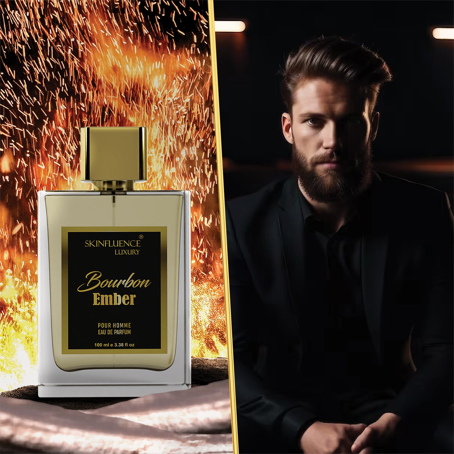 SKINFLUENCE Luxury Bourbon Ember Perfume For Men 100Ml- Eau De Parfum- Party Fragrance