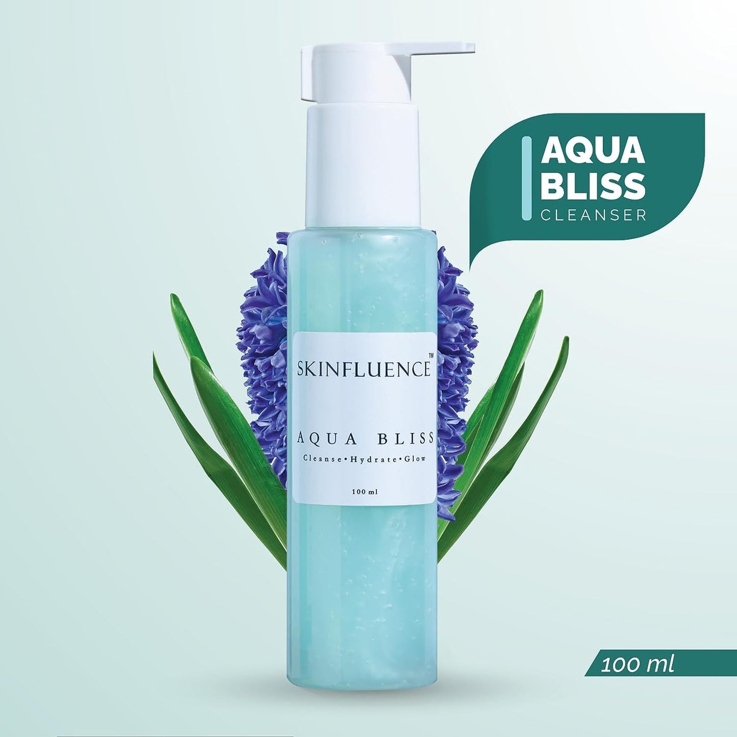 SKINFLUENCE Aqua Bliss Cleanser | 1% Salicylic Acid Hydrating & Mild Exfoliating Face Wash for Oily, Dry, Acne Prone & Combination Skin | Men & Women - 2×100ml (Pack of 2)