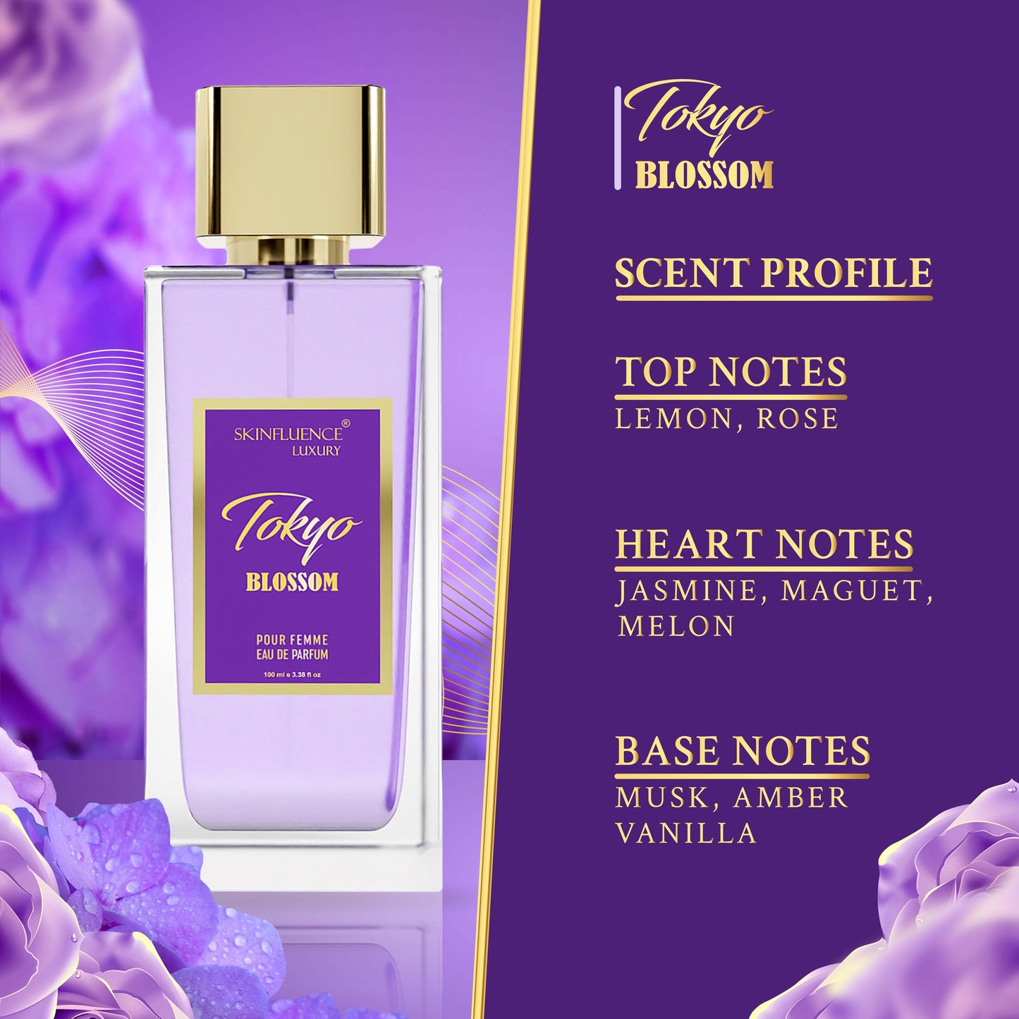 SKINFLUENCE Luxury Tokyo Blossom Floral Perfume For Women 100Ml- Eau De Parfum