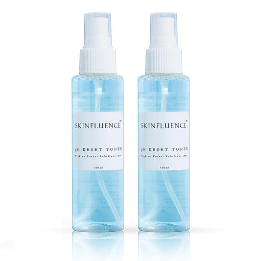 SKINFLUENCE pH Reset Face Toner |With Niacinamide & Aloe Vera |100% Natural |Soothing And Pore Tightening | For All Skin Types | For Men and Women  2 ×100Ml (Pack Of 2)