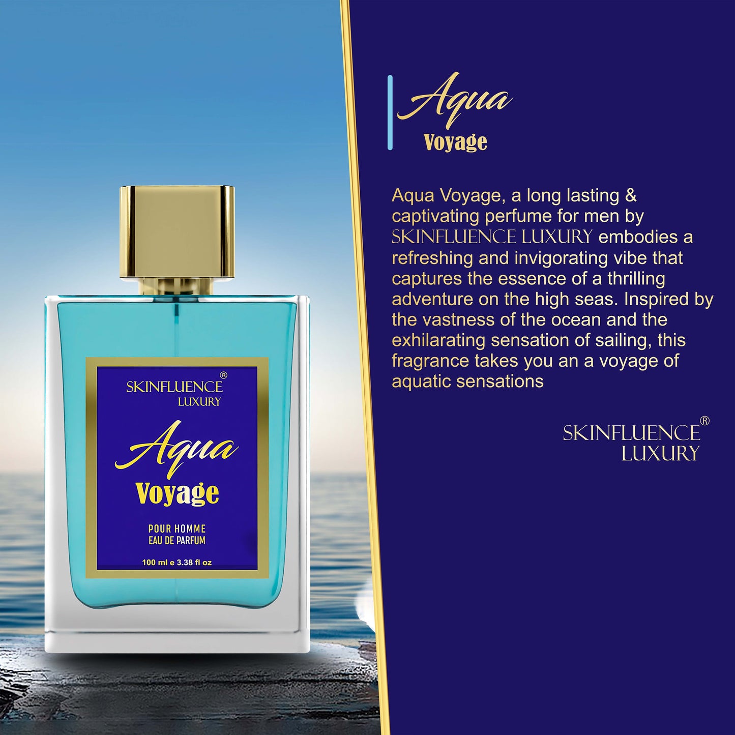 SKINFLUENCE Luxury Aqua Voyage Perfume For Men 100Ml- Eau De Parfum