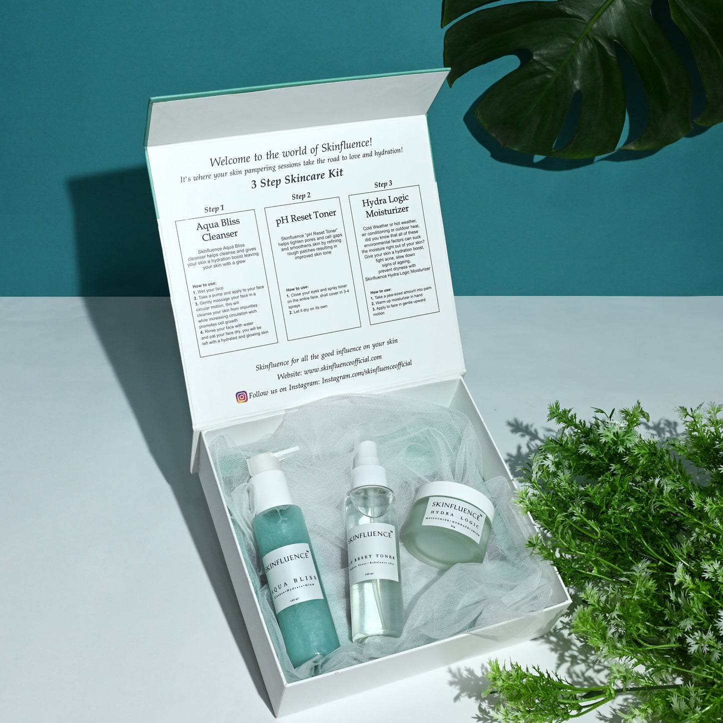 The Essential 3 Step Skin Care Kit for Clear and Radiant Skin | Cleanser, Toner & Moisturizer